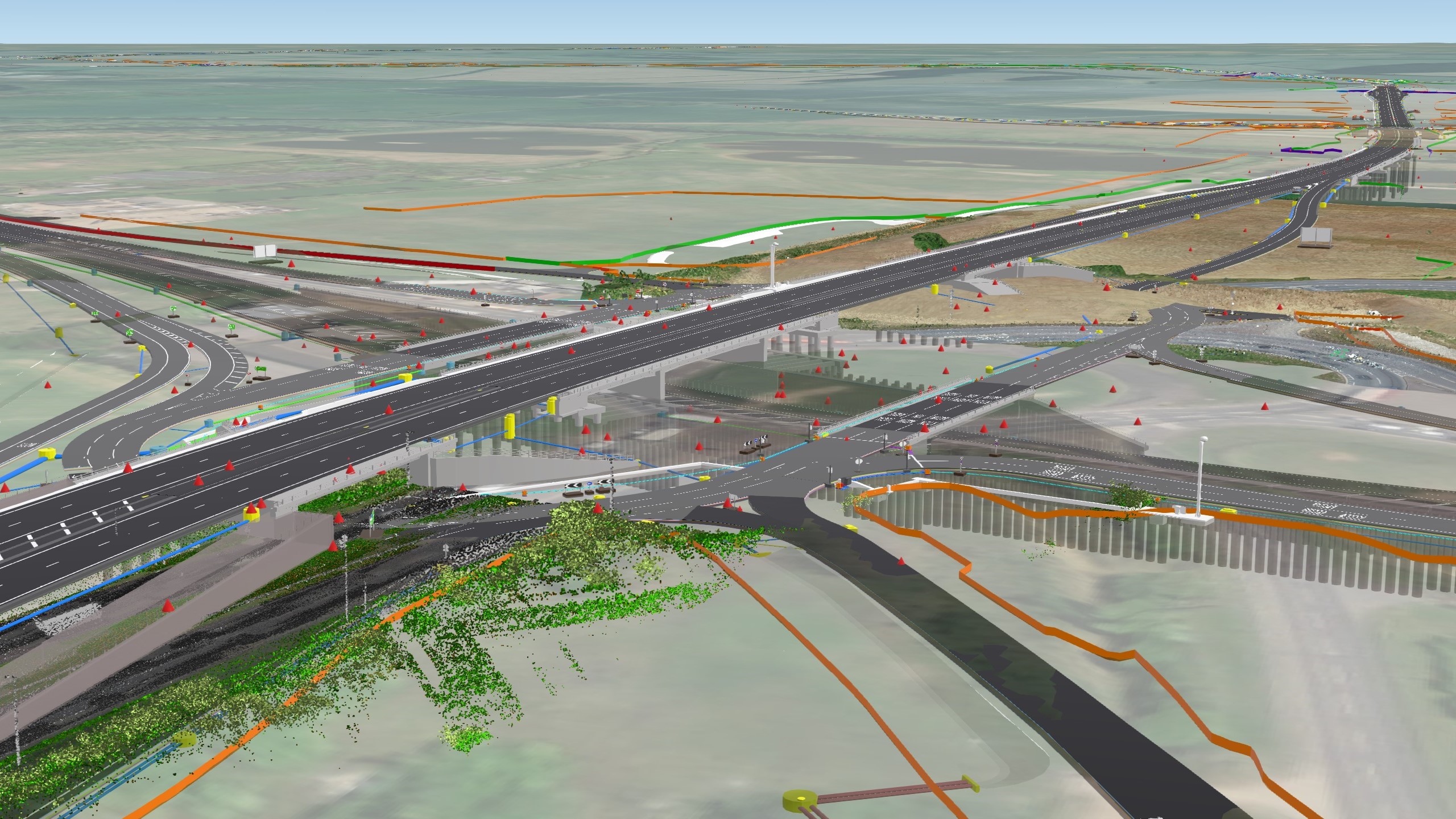 Skanska has created a digital twin on the National Highways A428 project (image: Skanska). 