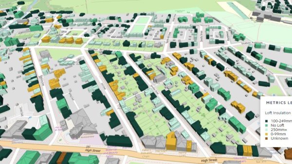 A visual of building stock in Stirling and Clackmannanshire from the digital twin