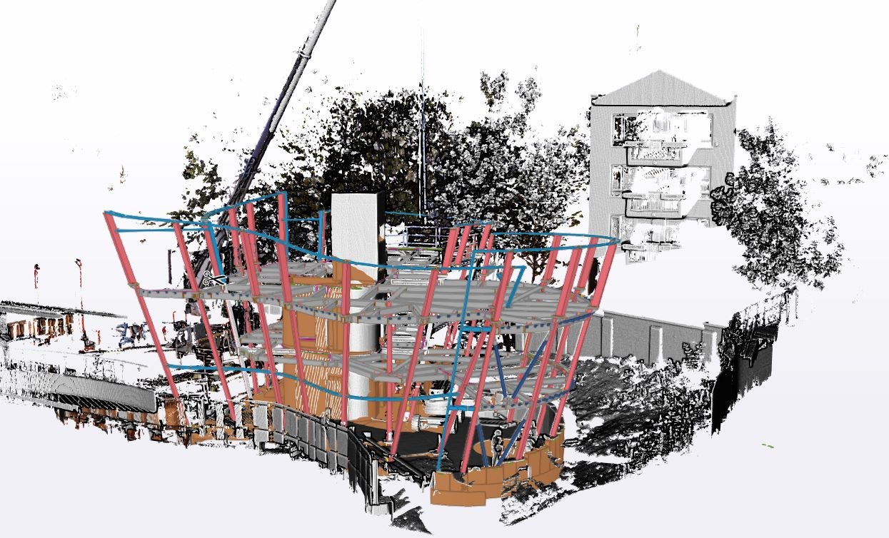 Maggies - building in context with Trimble cloud survey data