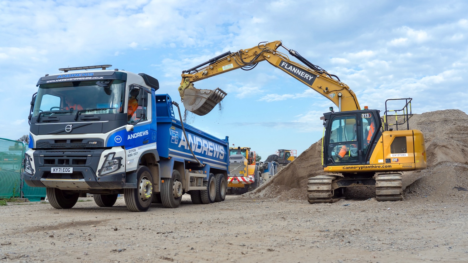 Image of an Andrews Tipper Hire on the M25 site - for Podfather story