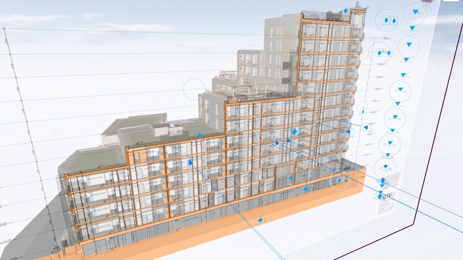 A sectional elevation of Eglinton Place in BIMx