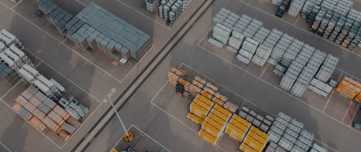 Overhead photo of construction products being stored for NBS CCPI story