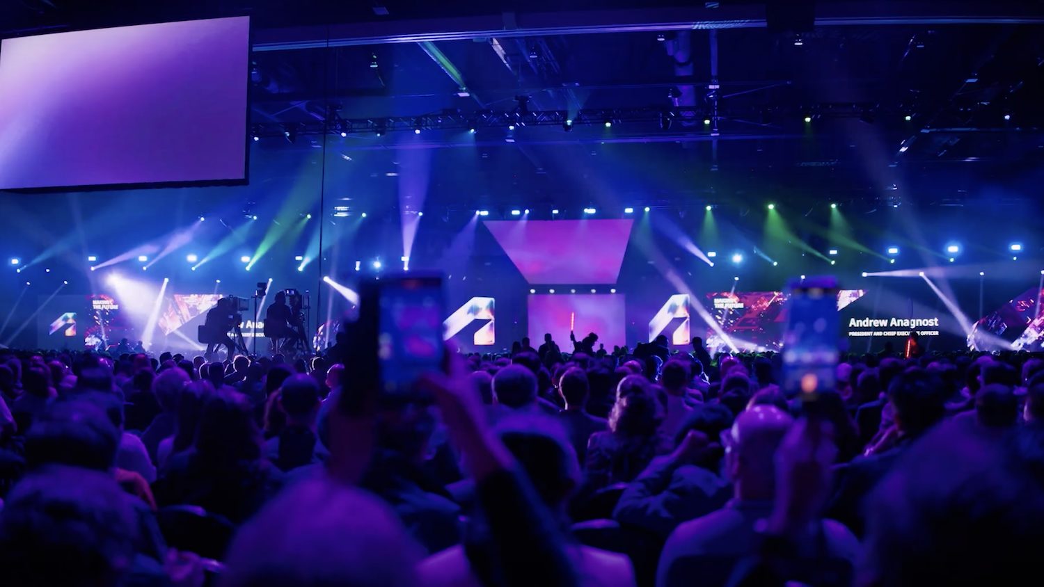 Shot of the main stage at Autodesk University 2024