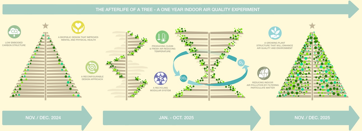 Graphic explaining the computational design approach to a Christmas tree