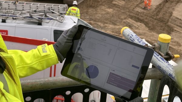 Image of NZC Solutions' carbon calculator in use on site