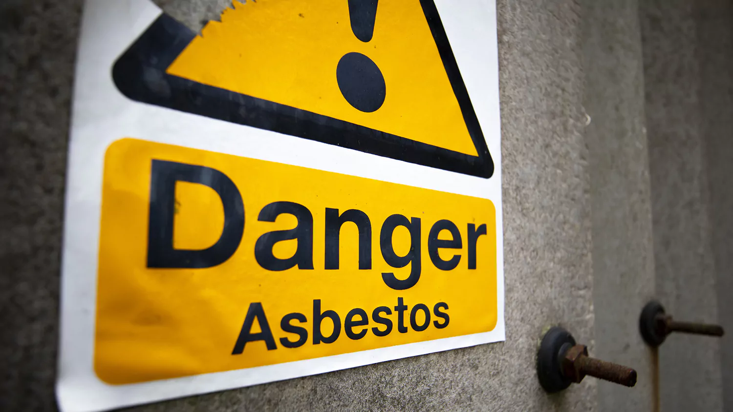 Image of danger sign for asbestos information management story