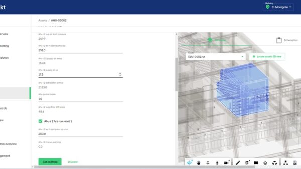 A screen grab from Intellekt - Skanska's smart building platform