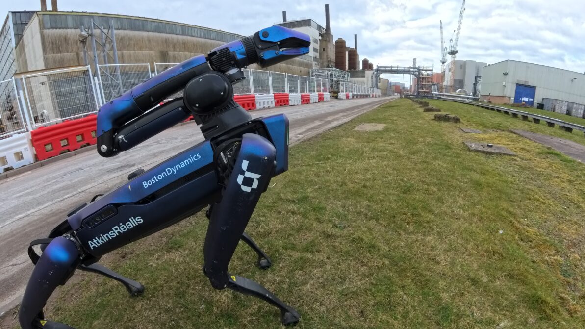 Spot the robot dog on site at Sellafield for AtkinsRéalis Sellafield story