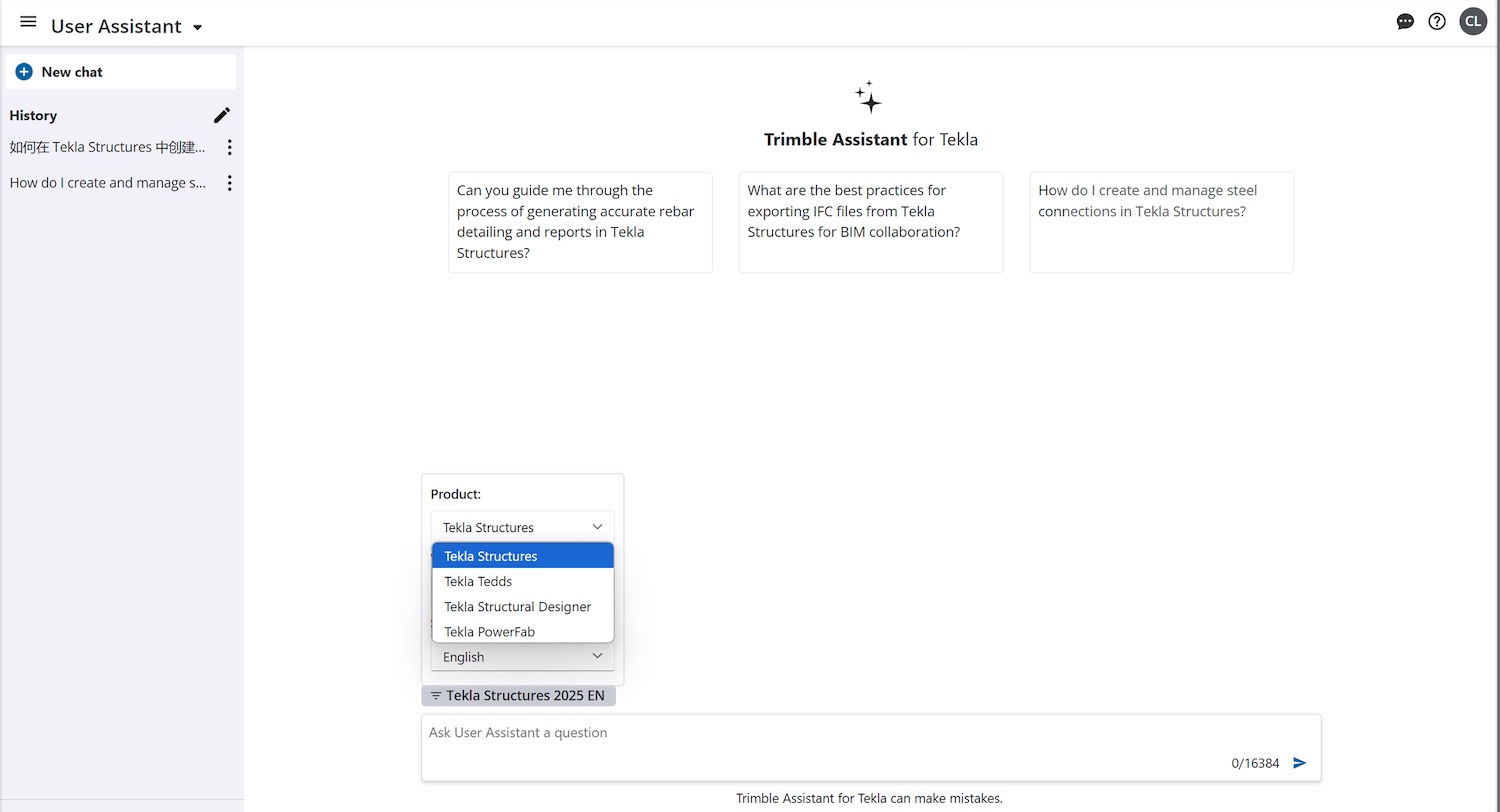 Tekla AI assistant screen grab for Tekla 2025 story