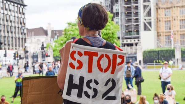 Image of HS2 protestor for 4D Proicere story