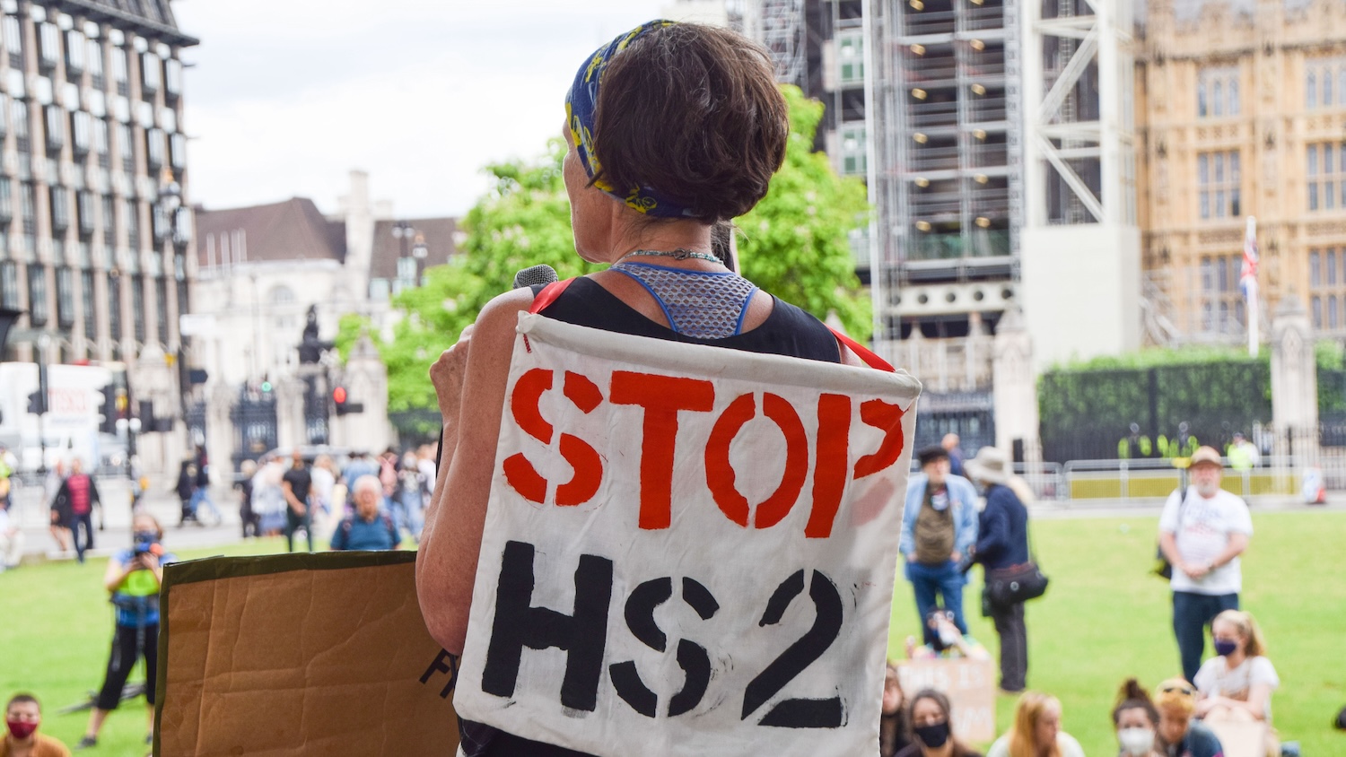 Image of HS2 protestor for 4D Proicere story